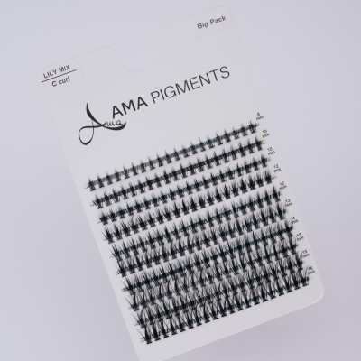 False Eyelashes Big Pack LILY C 8mm-16mm Ama Pigments
