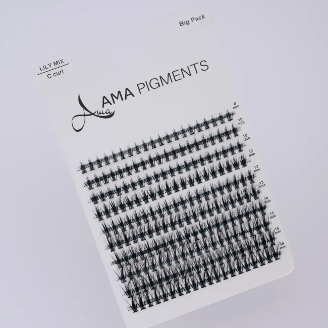 False Eyelashes Big Pack LILY C 8mm-16mm Ama Pigments