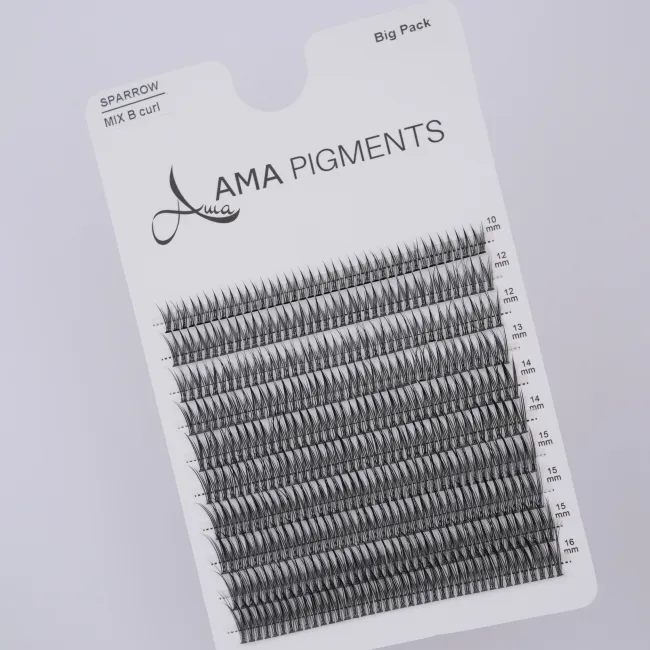 False Eyelashes Big Pack SPARROW MIX B 10mm-16mm Ama Pigments