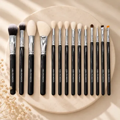 Set 14 makeup brushes for begiers